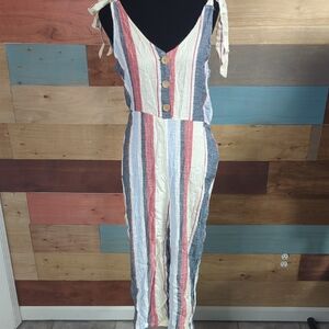 Rocks & Indigo Red and Blue Striped Jumpsuit